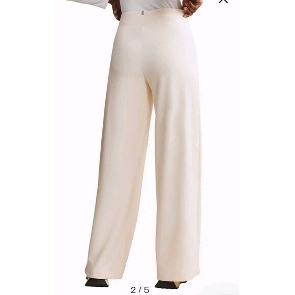 NWT Rhone Ripple Sweatpant Wide Leg Ribbed Cream Women's Large Athleisure Lounge - Picture 2 of 12